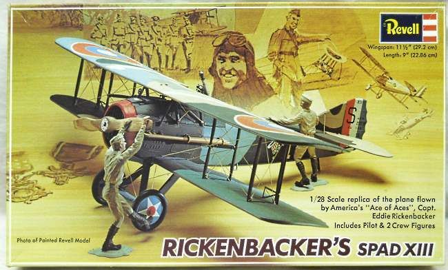Revell 1/28 Rickenbacker's Spad XIII - With Pilot and Two Fround Crew Figures, H235 plastic model kit